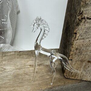 Vintage Hand-Blown Glass Horse Figurine